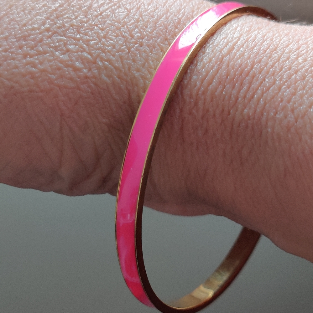 Kate Spade Hot Pink and Gold Bangle Bracelet - Picture 2 of 12